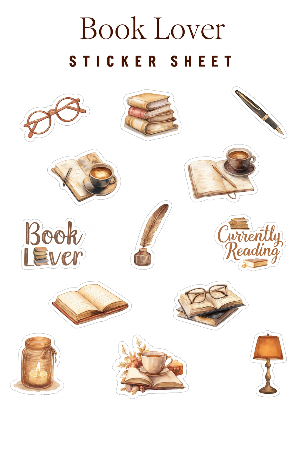Book Lovers Digital Stickers