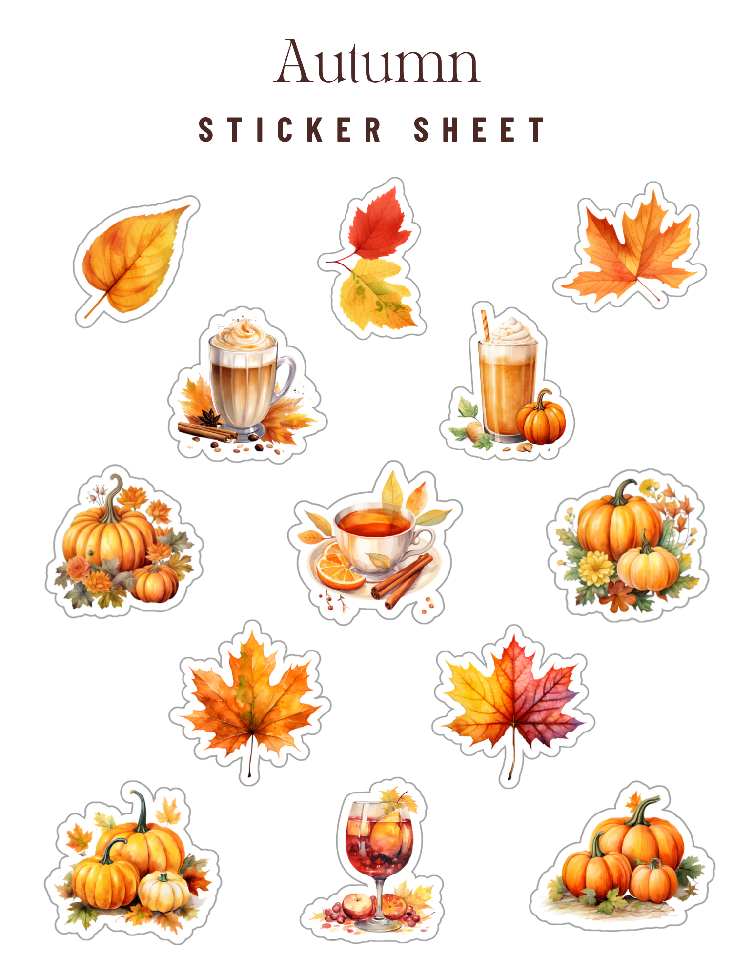 Digital Autumn Sticker Pack